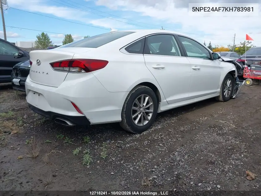 2019 HYUNDAI SONATA VIN 5NPE24AF7KH783981 — фото 4