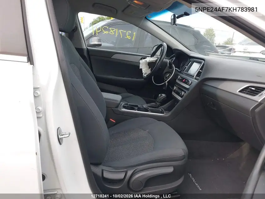 2019 HYUNDAI SONATA VIN 5NPE24AF7KH783981 — фото 5