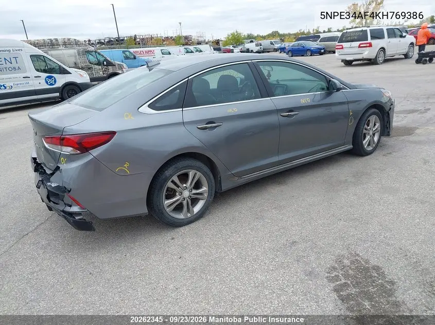 2019 HYUNDAI SONATA VIN 5NPE34AF4KH769386 — фото 4