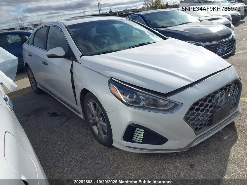 HYUNDAI SONATA 2019, VIN 5NPE34AF9KH785972