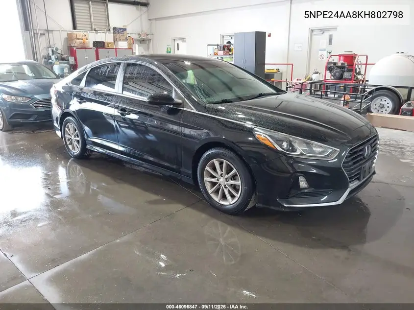 HYUNDAI SONATA 2019, VIN 5NPE24AA8KH802798