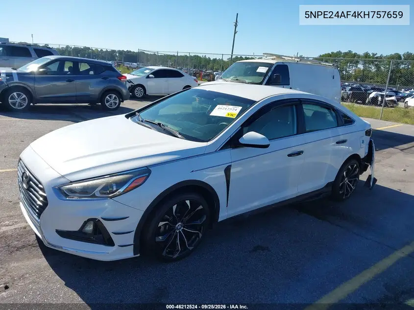 2019 HYUNDAI SONATA VIN 5NPE24AF4KH757659 — фото 2