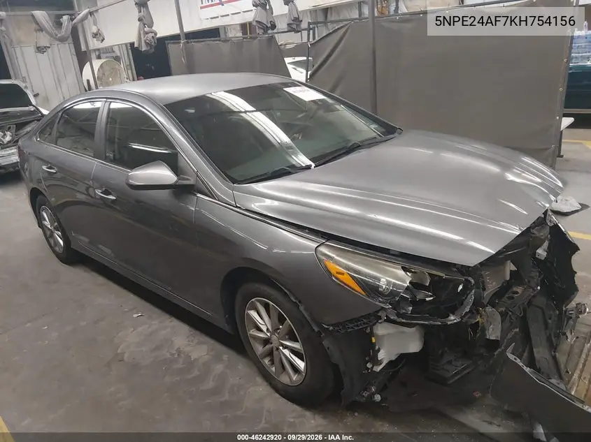 HYUNDAI SONATA 2019, VIN 5NPE24AF7KH754156