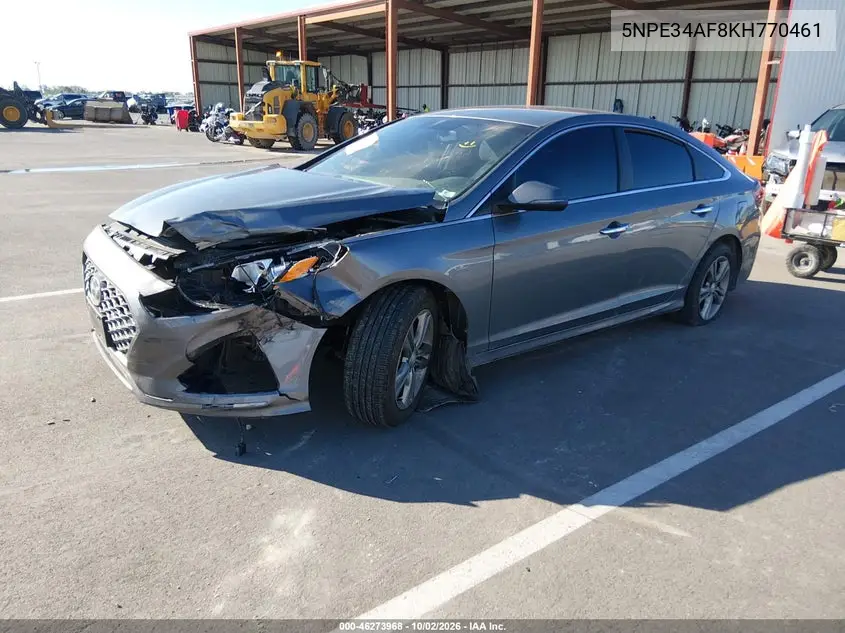 2019 HYUNDAI SONATA VIN 5NPE34AF8KH770461 — фото 2