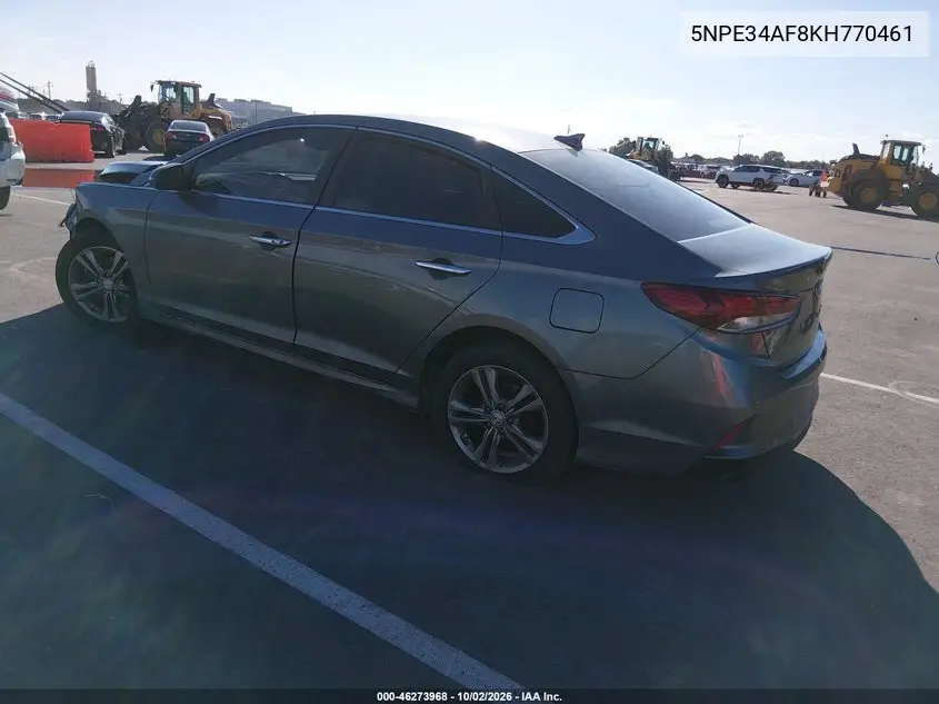 2019 HYUNDAI SONATA VIN 5NPE34AF8KH770461 — фото 3
