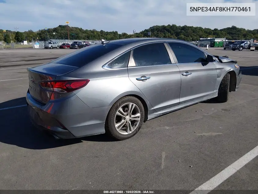 2019 HYUNDAI SONATA VIN 5NPE34AF8KH770461 — фото 4