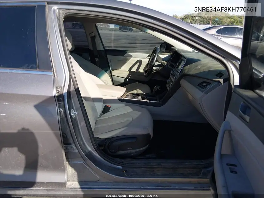2019 HYUNDAI SONATA VIN 5NPE34AF8KH770461 — фото 5