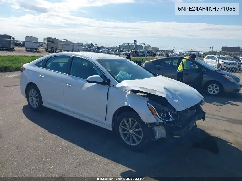 HYUNDAI SONATA 2019, VIN 5NPE24AF4KH771058