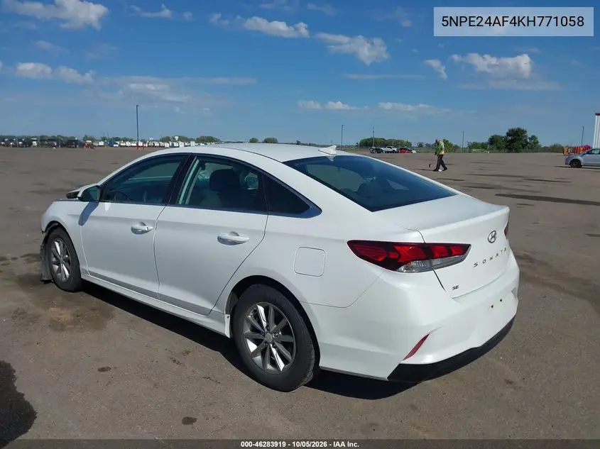 2019 HYUNDAI SONATA VIN 5NPE24AF4KH771058 — фото 3