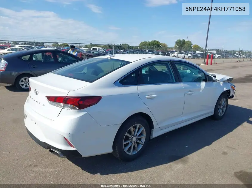 2019 HYUNDAI SONATA VIN 5NPE24AF4KH771058 — фото 4