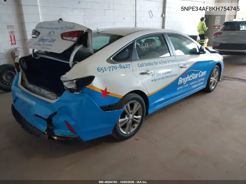 2019 HYUNDAI SONATA VIN 5NPE34AF8KH754745 — фото 4