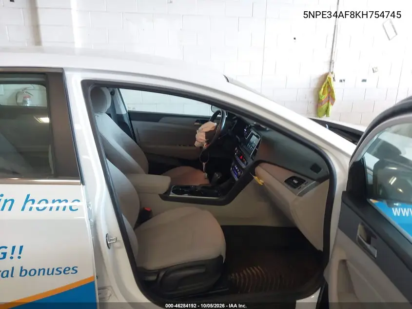 2019 HYUNDAI SONATA VIN 5NPE34AF8KH754745 — фото 5