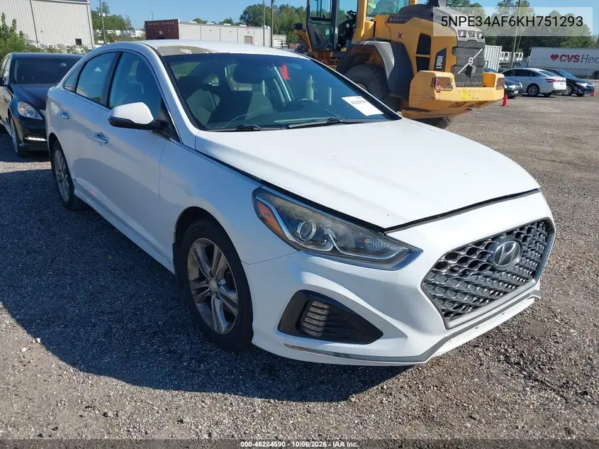 HYUNDAI SONATA 2019, VIN 5NPE34AF6KH751293