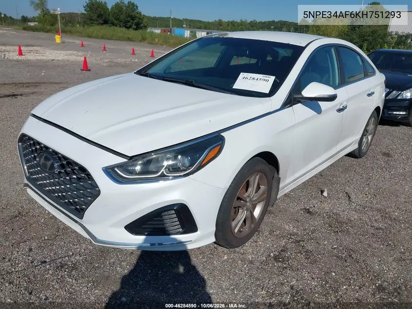 2019 HYUNDAI SONATA VIN 5NPE34AF6KH751293 — фото 2