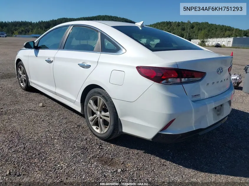 2019 HYUNDAI SONATA VIN 5NPE34AF6KH751293 — фото 3