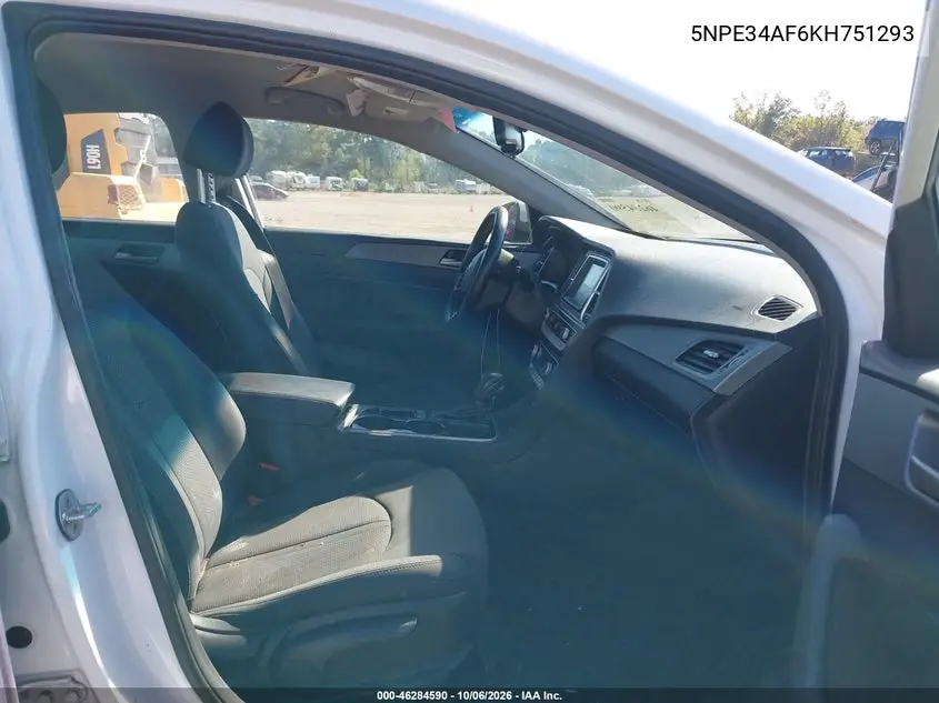 2019 HYUNDAI SONATA VIN 5NPE34AF6KH751293 — фото 5