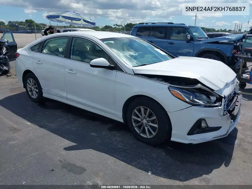 HYUNDAI SONATA 2019, VIN 5NPE24AF2KH768837