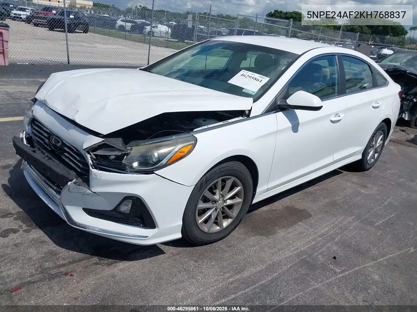 2019 HYUNDAI SONATA VIN 5NPE24AF2KH768837 — фото 2