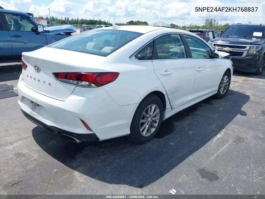 2019 HYUNDAI SONATA VIN 5NPE24AF2KH768837 — фото 4