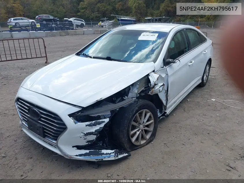 2019 HYUNDAI SONATA VIN 5NPE24AF2KH795617 — фото 2