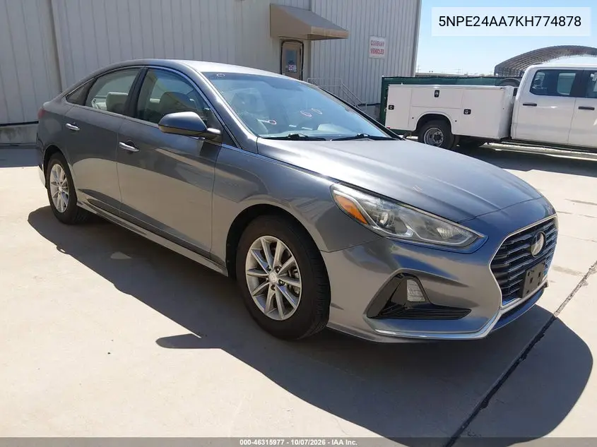 HYUNDAI SONATA 2019, VIN 5NPE24AA7KH774878