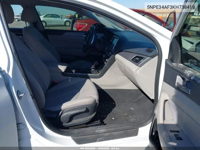 2019 HYUNDAI SONATA VIN 5NPE34AF3KH738419 — фото 5