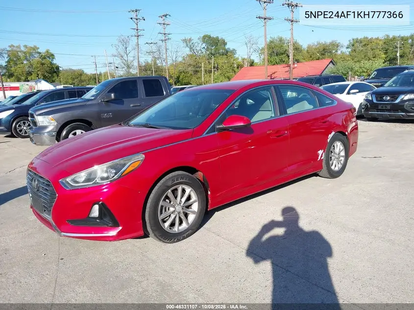 2019 HYUNDAI SONATA VIN 5NPE24AF1KH777366 — фото 2
