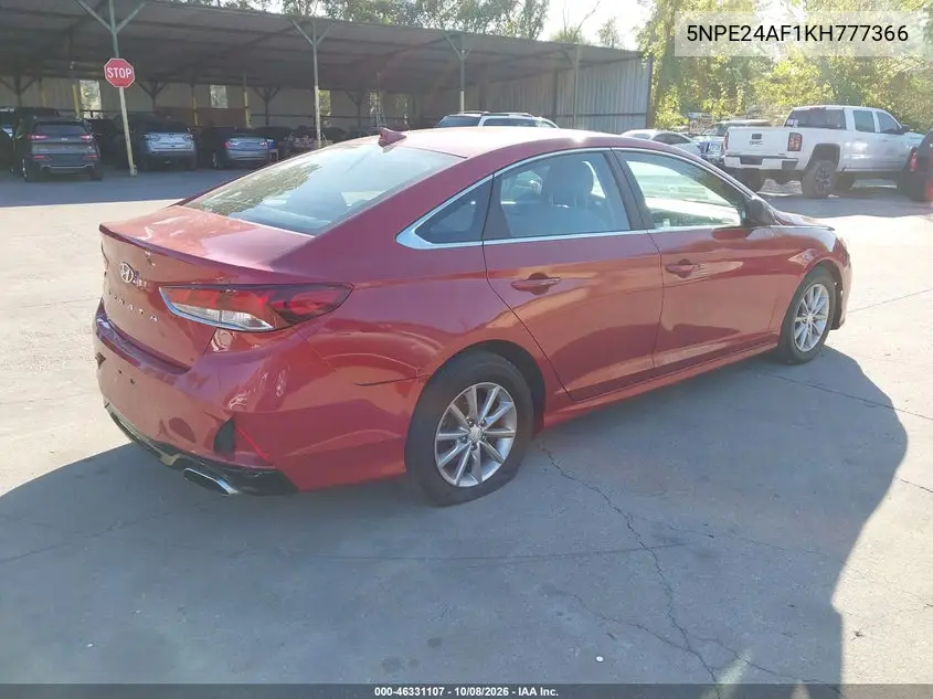 2019 HYUNDAI SONATA VIN 5NPE24AF1KH777366 — фото 4