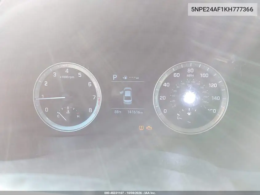 2019 HYUNDAI SONATA VIN 5NPE24AF1KH777366 — фото 7