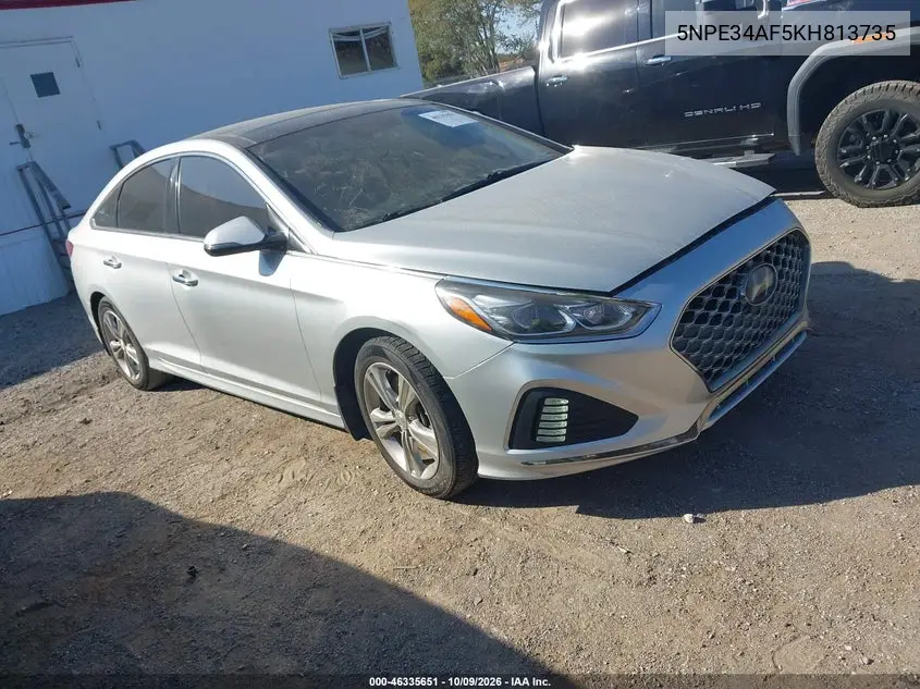 HYUNDAI SONATA 2019, VIN 5NPE34AF5KH813735