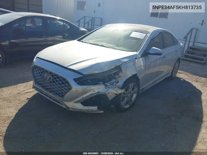 2019 HYUNDAI SONATA VIN 5NPE34AF5KH813735 — фото 2