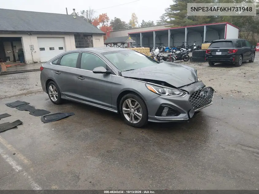 HYUNDAI SONATA 2019, VIN 5NPE34AF6KH731948