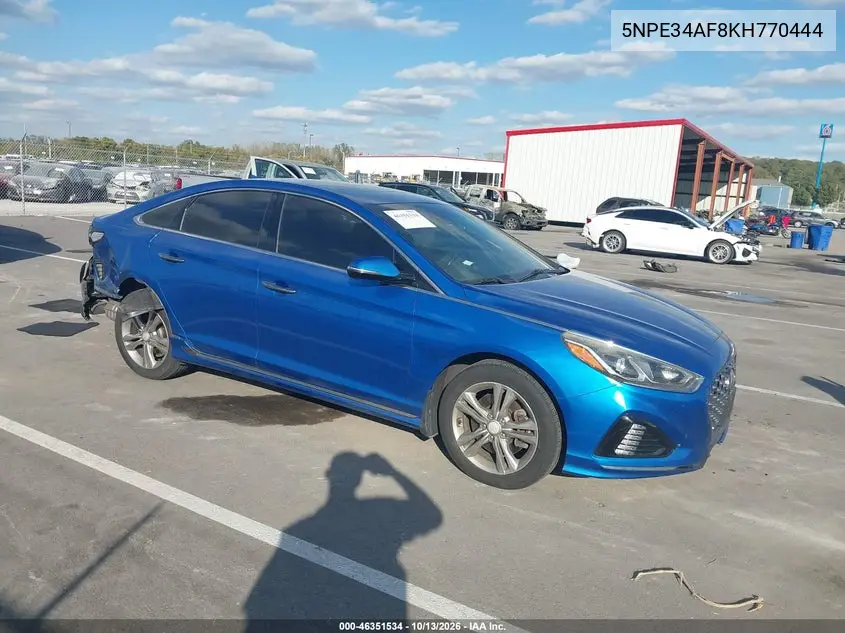 HYUNDAI SONATA 2019, VIN 5NPE34AF8KH770444