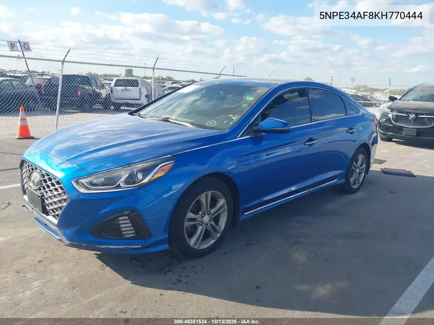 2019 HYUNDAI SONATA VIN 5NPE34AF8KH770444 — фото 2
