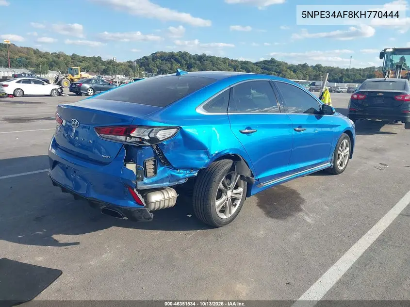 2019 HYUNDAI SONATA VIN 5NPE34AF8KH770444 — фото 4