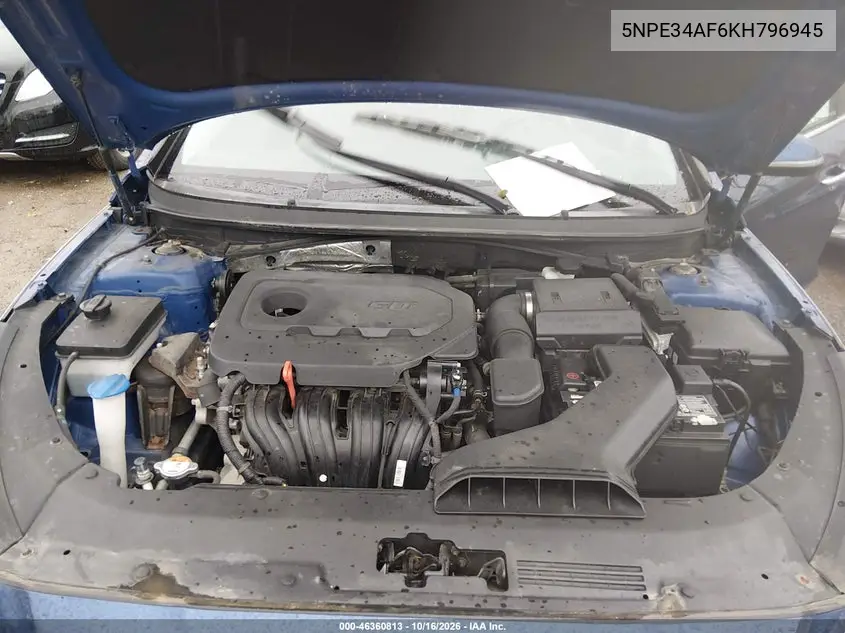 2019 HYUNDAI SONATA VIN 5NPE34AF6KH796945 — фото 10