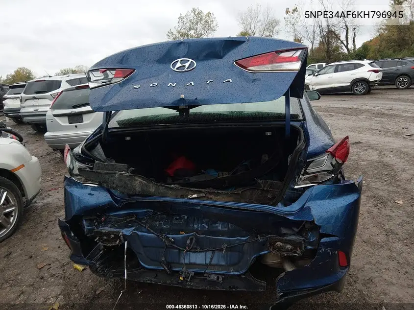 2019 HYUNDAI SONATA VIN 5NPE34AF6KH796945 — фото 16