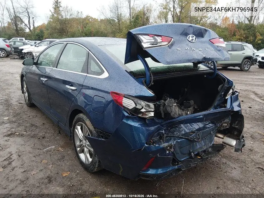 2019 HYUNDAI SONATA VIN 5NPE34AF6KH796945 — фото 3