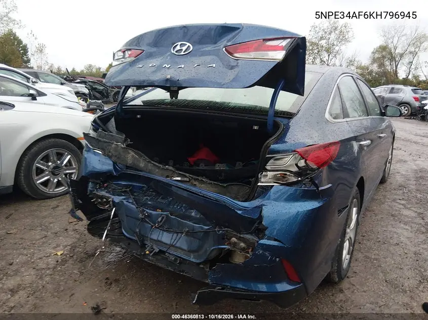 2019 HYUNDAI SONATA VIN 5NPE34AF6KH796945 — фото 4