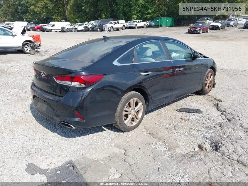 2019 HYUNDAI SONATA VIN 5NPE34AF5KH731956 — фото 4