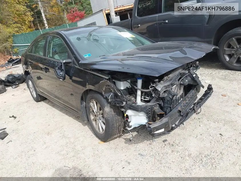 HYUNDAI SONATA 2019, VIN 5NPE24AF1KH796886