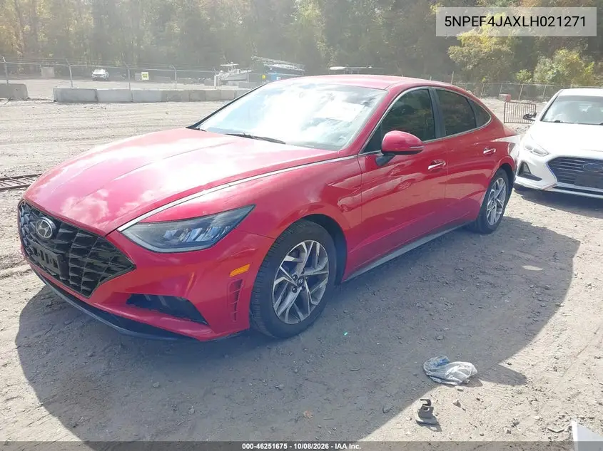 2020 HYUNDAI SONATA VIN 5NPEF4JAXLH021271 — фото 2