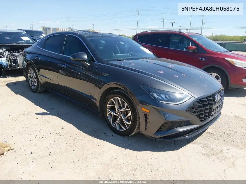 HYUNDAI SONATA 2020, VIN 5NPEF4JA8LH058075
