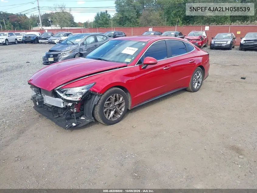 2020 HYUNDAI SONATA VIN 5NPEF4JA2LH058539 — фото 2