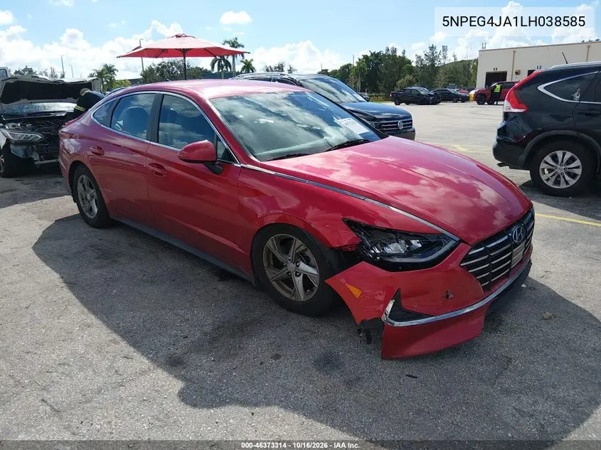 HYUNDAI SONATA 2020, VIN 5NPEG4JA1LH038585
