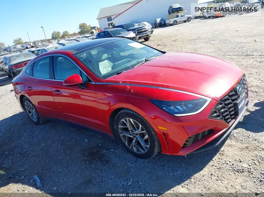 HYUNDAI SONATA 2020, VIN 5NPEF4JA5LH018665