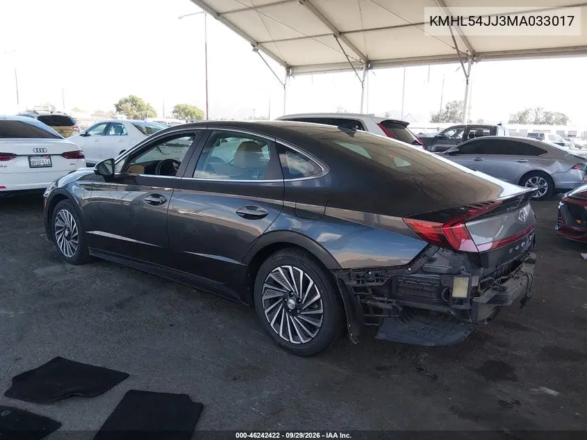 2021 HYUNDAI SONATA VIN KMHL54JJ3MA033017 — фото 3