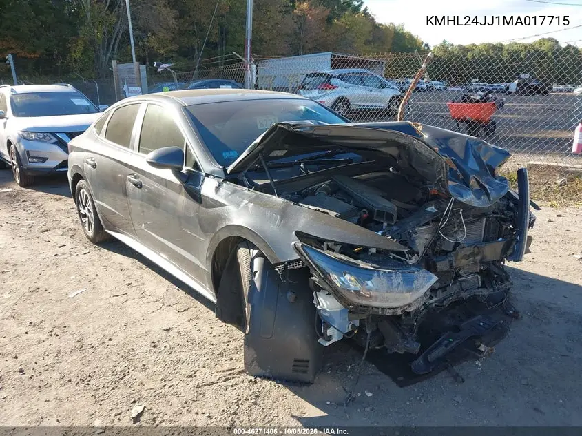 HYUNDAI SONATA 2021, VIN KMHL24JJ1MA017715