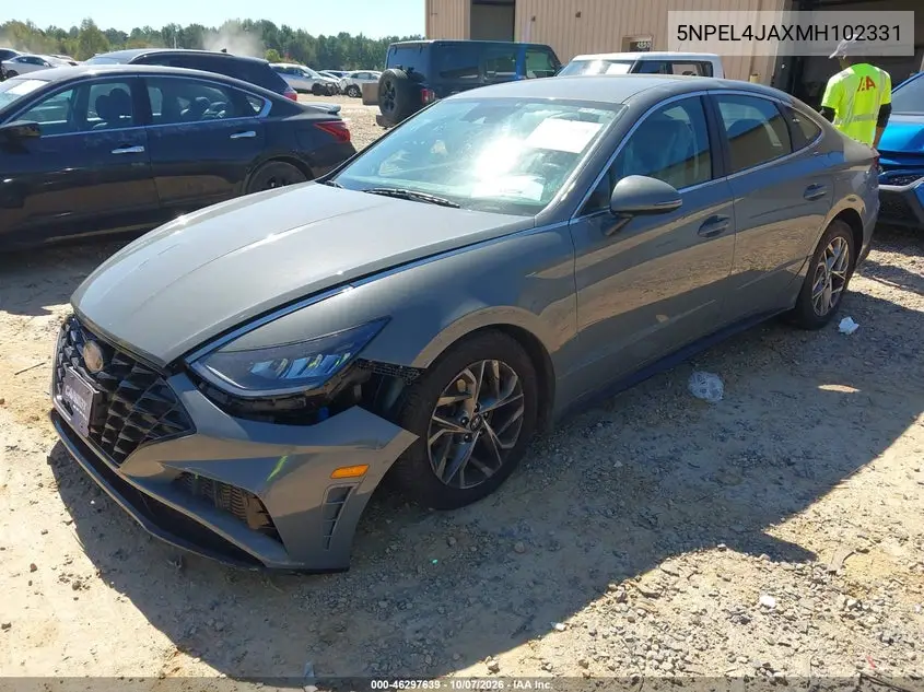 2021 HYUNDAI SONATA VIN 5NPEL4JAXMH102331 — фото 2
