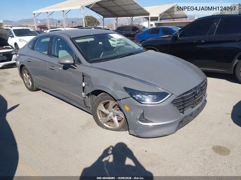 HYUNDAI SONATA 2021, VIN 5NPEG4JA0MH124097